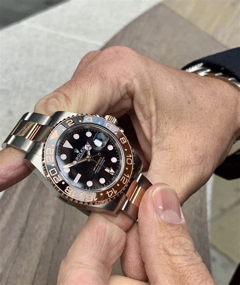 rolex gmt rose gold steel|rolex gmt 2 half gold.